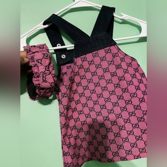 Gucci kids GG jacquard denim dress.worn once for photoshoot, like brand new. - Picture 3 of 6